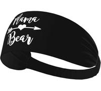 Fasce elastiche antisudore Mama Bear per donne e uomini, fascia larga antiscivolo per yoga, fascia per la testa per allenamento sportivo per corsa, tennis, palestra, fitness, traspirante