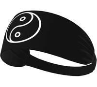 Fasce elastiche antisudore Yin Yang per donne e uomini, fascia larga antiscivolo per yoga, fascia per la testa per allenamento sportivo per corsa, tennis, palestra, fitness, traspirante