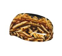Fasce elastiche con stampa fast food per donne, fasce per il sudore, unisex, per allenamento, yoga, corsa