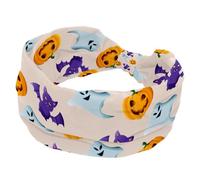Fasce elastiche da donna, assorbono il sudore, per sport, yoga, allenamento, felice, Halloween, zucca, pipistrello, fantasma, morbida fascia per capelli annodata