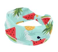 Fasce elastiche da donna con anguria e ananas, antiscivolo, larghe, turbanti, per allenamento, yoga, sport, corsa
