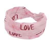 Fasce elastiche da donna, con cuore e fiore, assorbe il sudore, per sport, yoga, allenamento, fascia morbida e larga, annodata