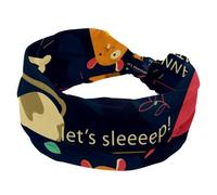 Fasce elastiche da donna per scarabocchiare, criceto, gatto, cane, pollo, fascia per capelli antiscivolo, ampia fascia per capelli, turbante, per allenamento, yoga, sport, corsa