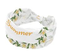Fasce elastiche larghe a turbante da donna Hello Summer con anello floreale morbide fasce antiscivolo per yoga allenamento sport corsa