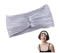 Fasce elastiche larghe per donne e ragazze, fascia annodata color argento, per feste e balli scolastici, antiscivolo, da discoteca, fasce per capelli da donna, fasce elastiche per capelli per spa e