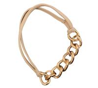 Fasce elastiche per capelli con catena in metallo, accessori alla moda, elegante supporto per coda di cavallo per il tempo libero e il ballo di fine anno look cravatte