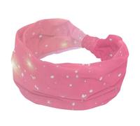 Fasce elastiche per capelli con sfondo rosa con cuori, per donne, antiscivolo, alla moda, sport, turbante per yoga, allenamento, uso quotidiano