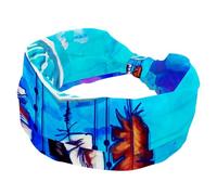Fasce elastiche per capelli da donna, blu, acchiappasogni, boho, hippie, antiscivolo, larga, turbante, per allenamento, yoga, sport, corsa