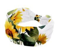 Fasce elastiche per capelli da donna, con bouquet di girasoli gialli, antiscivolo, alla moda, turbante sportivo, per yoga, allenamento, uso quotidiano