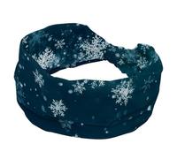 Fasce elastiche per capelli da donna, con fiocchi di neve che cadono con fiocchi di neve, turbante largo per allenamenti, yoga, palestra, tennis