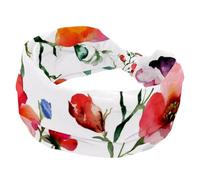 Fasce elastiche per capelli da donna, con fiori colorati, senza cuciture, antiscivolo, turbante sportivo alla moda, per yoga, allenamento, uso quotidiano