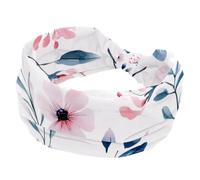 Fasce elastiche per capelli da donna, con fiori di campo rosa acquerello, foglie e farfalle, antiscivolo, alla moda, turbante sportivo, per yoga, allenamento, uso quotidiano