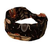 Fasce elastiche per capelli da donna, con motivo a funghi, antiscivolo, turbante sportivo alla moda, per yoga, allenamento, uso quotidiano