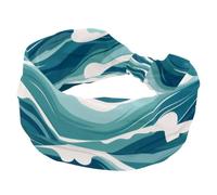 Fasce elastiche per capelli da donna, con onde astratte, antiscivolo, turbante sportivo alla moda, per yoga, allenamento, uso quotidiano