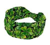 Fasce elastiche per capelli da donna, con quadrifoglio verde, per la festa di San Patrizio, fasce per capelli antiscivolo, turbante sportivo alla moda, per yoga, allenamento, uso quotidiano