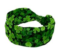 Fasce elastiche per capelli da donna, con simbolo di San Patrizio, con trifoglio, antiscivolo, alla moda, sport, turbante per yoga, allenamento, uso quotidiano