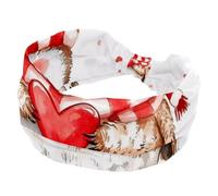 Fasce elastiche per capelli da donna, con simpatico gufo in inverno, colore rosso e bianco, fascia per capelli antiscivolo, turbante sportivo alla moda, turbante per yoga, allenamento, uso quotidiano