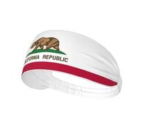 Fasce elastiche per capelli da donna con stampa bandiera della California State Flag Fasce elastiche per capelli per lo yoga e il raffreddamento