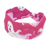 Fasce elastiche per capelli da donna, motivo fantasmi volanti su sfondo rosa, fasce per capelli antiscivolo, turbante sportivo alla moda, per yoga, allenamento, uso quotidiano