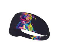 Fasce elastiche per capelli da donna, per allenamento pop art neon Pitbull, fascia per il sudore per donne, traspirante, per sport, corsa, atletica, yoga, palestra, tennis