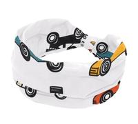 Fasce elastiche per capelli da donna sportive a turbante disegnato a mano auto semplici sfondo bianco morbido nodo fascia per capelli per yoga allenamento quotidiano
