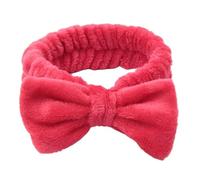 Fasce elastiche per capelli in morbido pile corallo, per yoga, spa, yoga, in tinta unita, da donna, per lavare il viso e truccarsi, accessori per capelli (rosso)