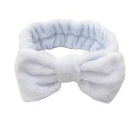 Fasce elastiche per capelli in morbido pile corallo, per yoga, spa, yoga, per donne che si lavano il viso, accessori per il trucco (bianco)