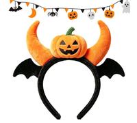 Fasce elastiche per Halloween da donna con ali di pipistrello spettrali | Accessori per capelli a forma di zucca per donne, ragazze, adolescenti, feste di Halloween, travestimenti, vacanze