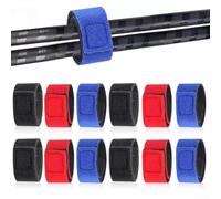 Fasce elastiche regolabili per canna da pesca, 25 cm x 3 cm | Per neoprene e nylon mix, soft touch, antigraffio per superficie, protegge la finitura dell'asta, set da 12 pezzi