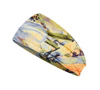 Fasce elastiche unisex sportive all'uncinetto fascia per la testa tie-dye fascia per il sudore stampa floreale accessori per lo styling dei capelli per lo sport n. 13