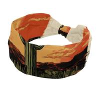 Fasce elastiche vintage estive con cactus, arte del deserto, per donne, fasce per capelli antiscivolo, turbante sportivo alla moda, turbante per yoga, allenamento, uso quotidiano