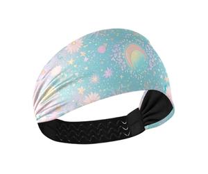 Fasce estive antiscivolo per le donne con tarocchi blu-rosa astrologia fasce elastiche larghe per capelli da donna per lavare il viso Calcio tennis Palestra