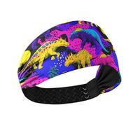 Fasce estive di raffreddamento variopinte di dinosauro dai colori vivaci per le donne testa elastica per yoga escursionismo palestra ciclismo