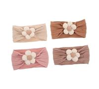 Fasce Floreali per Neonata, 4 Pezzi, Elastiche in Nailon | Uso Quotidiano e Foto, Design a Fiore, per Neonati e Bambini Piccoli, senza Segni