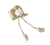 Fasce for capelli carine da donna e da ragazza, eleganti, a tulipano, con fermaglio for coda di cavallo, fiocco, accessori for capelli Chouchou(Beige cloth)