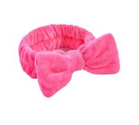 Fasce for capelli con fiocco solido for donna Pile di corallo Trucco Spa Wash Viso Turbante Avvolgere la testa Accessori Fasce per Capelli Donna(Rose Red)