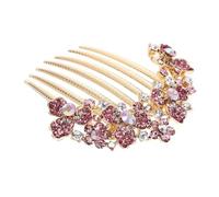 Fasce for capelli da sposa, copricapo a corona, accessori for capelli da sposa con strass, accessori for capelli da sposa rosa, pettine for capelli con strass for tiara in lega da sposa(Pink)