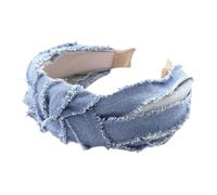 Fasce for capelli, fascia for in denim da donna, for in tessuto, for con frange, larga in stile boho, fasce for, copricapo, elastiche for, for donne e ragazze(Lightblue)