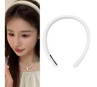 Fasce imbottite bianche da donna, sottili, morbide, per capelli corti e fini, grande fascia in raso di seta per capelli lunghi e lisci, decorazioni per capelli per donne e ragazze, fasce antiscivolo