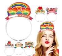 Fasce Iris per le donne,Archetto Iris - Love è Love diadema | Cappelli LGBT colorati, favore festa del cerchio dei capelli per la parata del mese dell'orgoglio