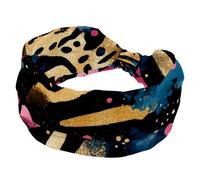 Fasce larghe con motivo leopardato zebrato, con texture colorata, per donne, yoga, allenamento, fasce elastiche per lavare il viso e il trucco