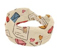 Fasce larghe da donna, buste per San Valentino, lettere e cuori, elastiche, sportive, accessori per capelli, per yoga, corsa, vita quotidiana