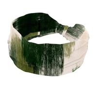 Fasce larghe da donna, colore verde scuro, pennellate su sfondo crema, elastiche, sportive, accessori per capelli, per yoga, corsa, vita quotidiana