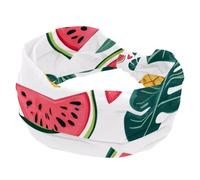 Fasce larghe da donna, comode fasce per capelli annodate, Hello Summer Ananas Anguria Sfondo No Slip Turbante Fascia Elastica, Accessori per capelli alla moda
