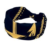 Fasce larghe da donna, con ancora dorata, simbolo nautico, elastiche, sportive, accessori per capelli, per yoga, corsa, vita quotidiana