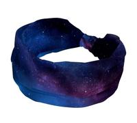 Fasce larghe da donna con cielo stellato, elastiche, antiscivolo, con nodo attorcigliato, fasce per il sudore, per yoga e allenamento