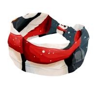 Fasce larghe da donna, con due pinguini natalizi, elastiche, sportive, accessori per capelli, per yoga, corsa, vita quotidiana