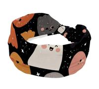 Fasce larghe da donna, con fantasmi di Halloween, elastiche, sportive, accessori per capelli, per yoga, corsa, vita quotidiana