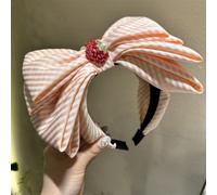 Fasce larghe da donna con fiocco annodato a righe accessori per capelli casual fascia imbottita Pinrk