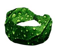 Fasce larghe da donna con foglie con gocce d'acqua, turbante elastico, fascia per capelli antiscivolo, fasce per capelli per allenamento del sudore, accessori per capelli alla moda